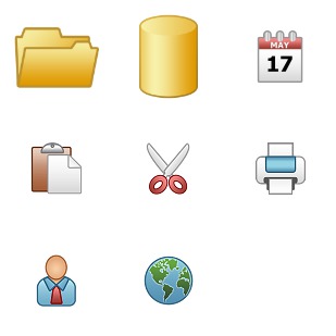 Warm Toolbar icon sets preview