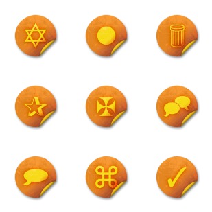 Orange Grunge Stickers icon sets preview