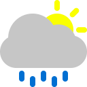 cloud, sun, rain icon