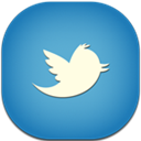 Blue, Flat, Round, Twitter icon