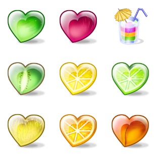 Fruity Hearts icon sets preview