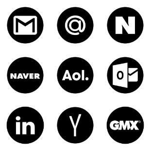 Address Book providers in Black & White icon sets preview