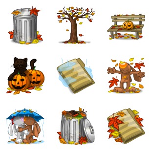I Love Autumn icon sets preview