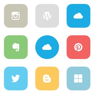 Flat Social Icons icon sets preview