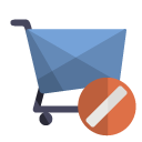 shoping, cart, cancel icon