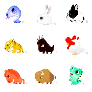 Chinese Zodiac icon sets preview