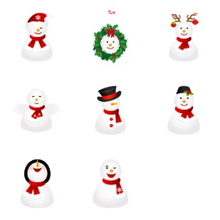 Snowmen icon sets preview