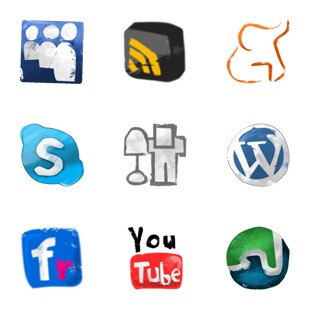 Social Hand Drawned icon sets preview