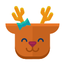 reindeer, emot, deer, emoji, happy, smile icon