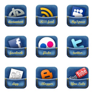Jeans Pocket Social Media icon sets preview