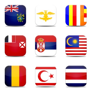 V7 Flags icon sets preview
