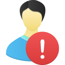 Male user warning icon