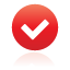 red, check, button icon