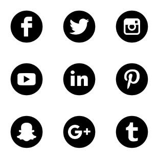 Rounded Solid Social Media set icon sets preview