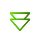 down, arrow, green icon