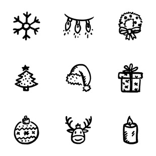 Merry — 12 Christmas and New Year icon sets preview