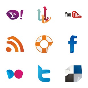 Social Sticker Set icon sets preview