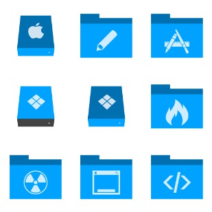 Phlat Blue Folders icon sets preview