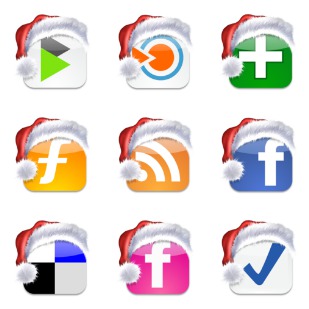 Christmas Social Bookmark icon sets preview