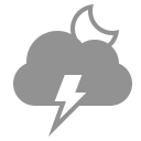 cloud, moon, lightning icon