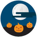 night, halloween, pumpkins icon