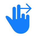 two, swipe, fingers, right icon