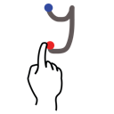 stroke, letter, gestureworks, y, uppercase icon