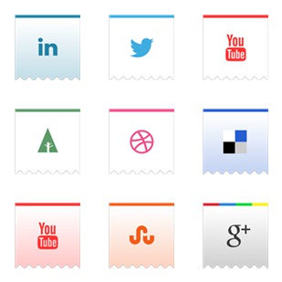 Beautiful Ribbon Social icon sets preview