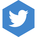 hexagon, media, twitter, social icon