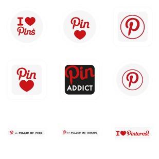 Pinterest Stickers Set icon sets preview