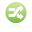 green, button, shuffle icon