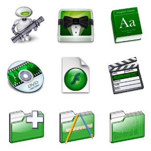 Gr33n OS X icon sets preview