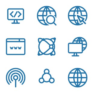 Internet Line icon sets preview