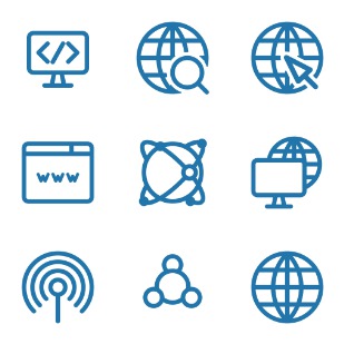 Internet Line icon sets preview