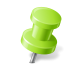 Map Marker Push Pin 2 Right Chartreuse icon