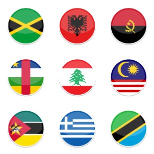 Flat Round World Flag Icon Set icon sets preview