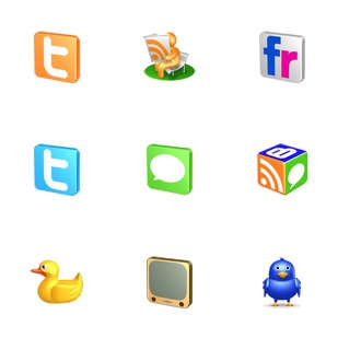 Free 3D Social icon sets preview