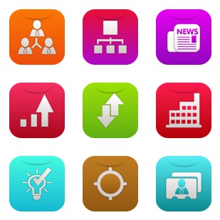 ios7 business icon sets preview