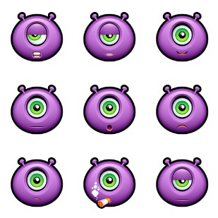 Purple Monsters icon sets preview