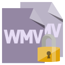 wmv, file, format, lock icon