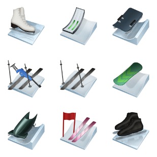 Winter Olympics icon sets preview