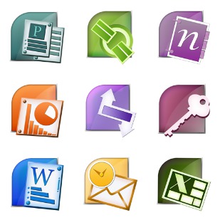 Microsoft Office Suite icon sets preview