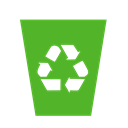 Bin, Green, Recycling icon