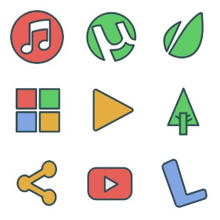 Brands Colored icon sets preview