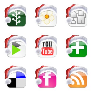 Christmas Social Bookmark icon sets preview