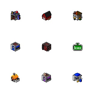 Buildings icon sets preview