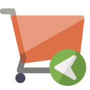 left, cart, shopping icon