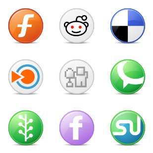 Circle Social Bookmark icon sets preview