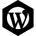 wordpress, media, hexagon, social icon