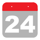 twenty-four, four, schedule, two, calendar, event, hovytech icon